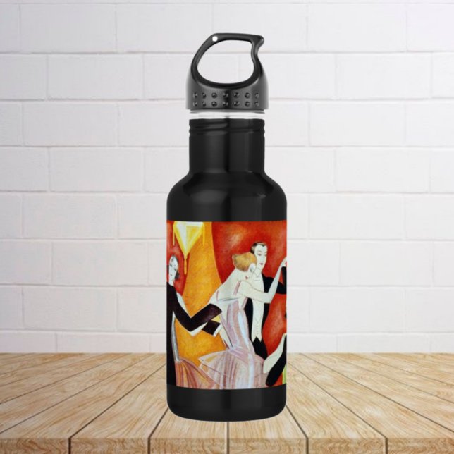 Bouteille D'eau Couples de danse Art déco dans une salle de bal de (Créateur téléchargé)