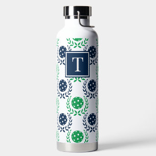 Bouteille D'eau Couronne de laurier de pickleball chic - Marine et