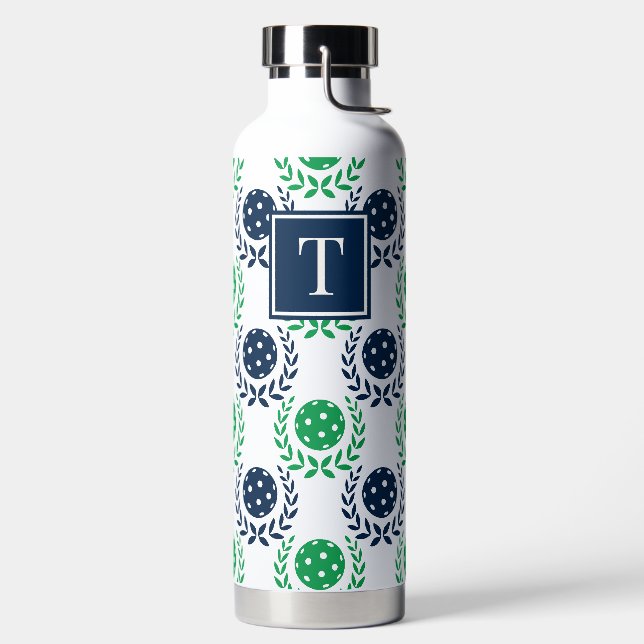 Bouteille D'eau Couronne de laurier de pickleball chic - Marine et (Droite)