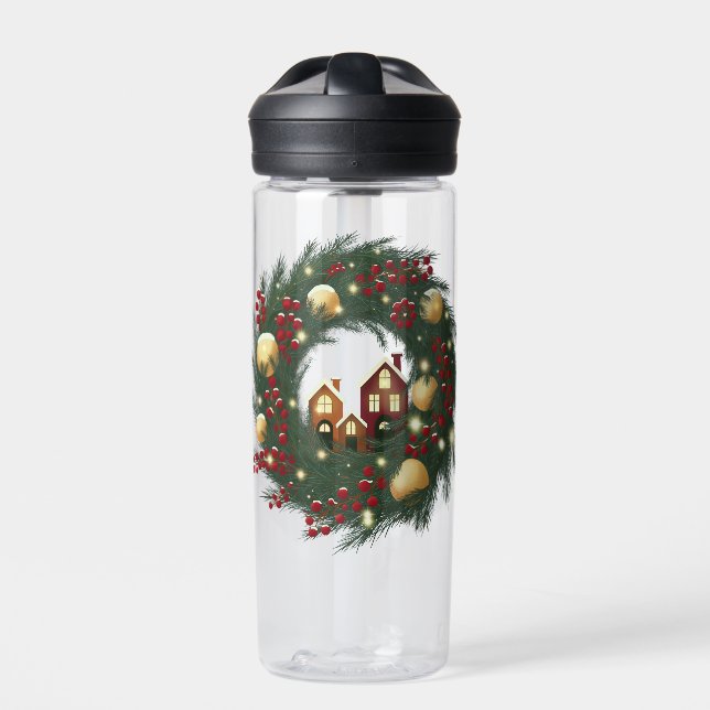 Bouteille D'eau Couronne de Noël avec branches de pin (Extérieur)