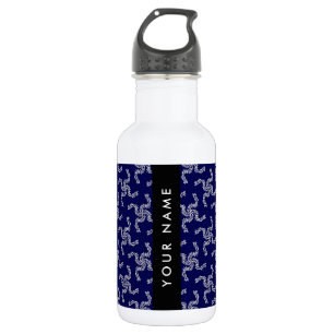 Bouteille D'eau Couronne de Noël, Bleue, Votre nom, Personnaliser