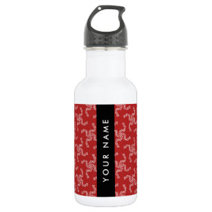 Bouteille D'eau Couronne de Noël, Rouge, Votre nom, Personnaliser