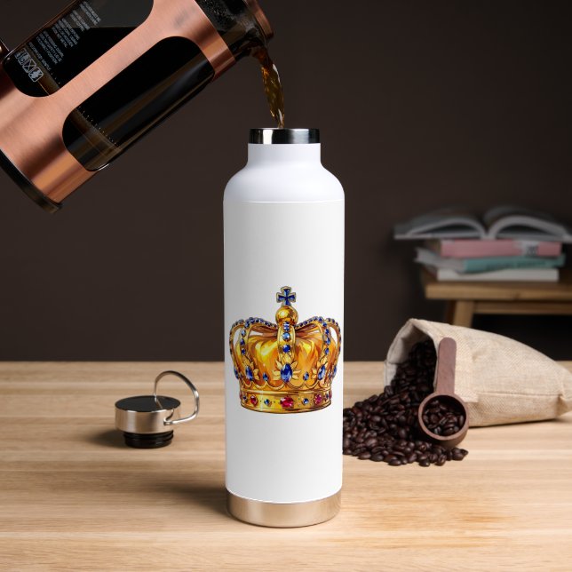 Bouteille D'eau Couronne royale en or (Café (pivotée))