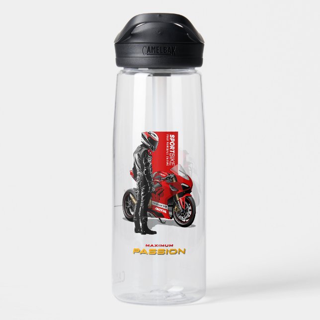 Bouteille D'eau Course de Superbike Passion Maximale Graphique de  (Arrière)