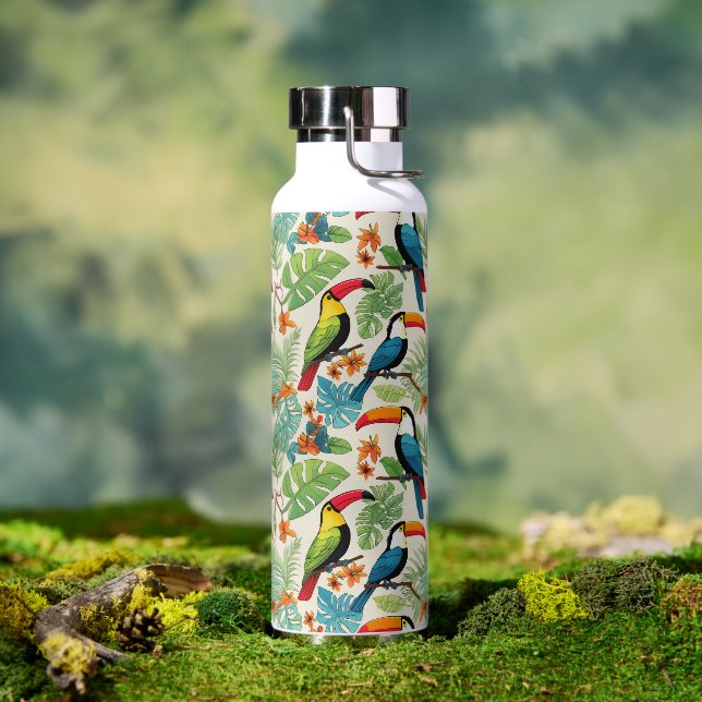 Bouteille D'eau Couvert de Toucan Tropical (Extérieur (pivotée))