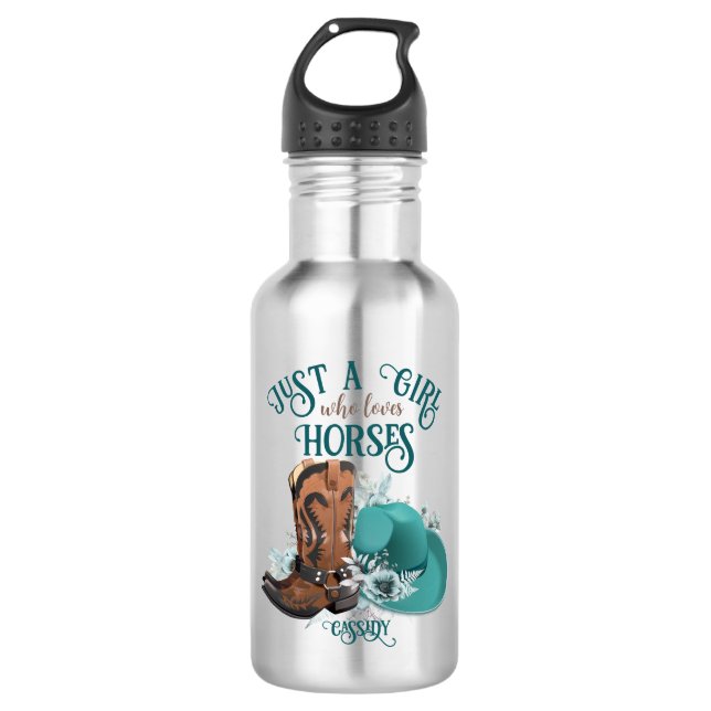 Bouteille D'eau Cowgirl cowboy bottes casquette Girl Love chevaux  (Devant)