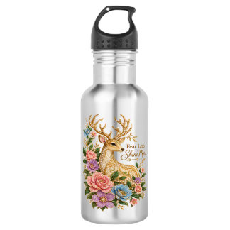 Bouteille D'eau Craignez Moins, Brillez Plus : Cerf Floral Ornemen