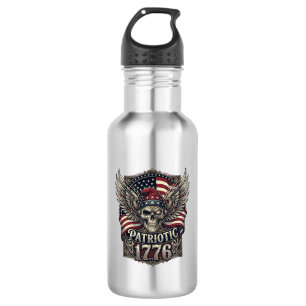 Bouteille D'eau Crâne Cyber Liberté Patriotique Cyberpunk Futur Fr