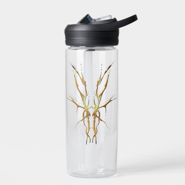 Bouteille D'eau Crâne de Cerf Tribal Doré Design de Chasse (Gauche)