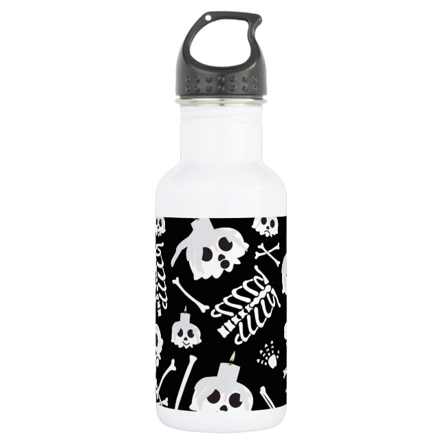 Bouteille D'eau Crâne de squelette d'Halloween (Devant)