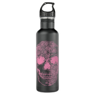Bouteille D'eau Crâne Lover Skeleton Rose Pink Floral Skull Skull