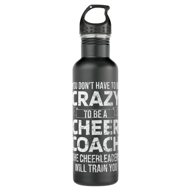 Bouteille D'eau Crazy Cheer Coach Funny Sports Trainer Cheerleadin (Devant)