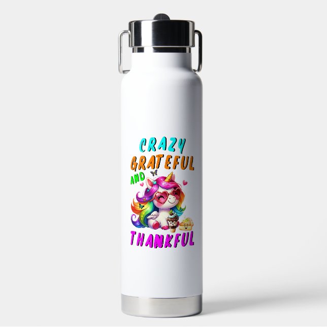 Bouteille D'eau Crazy Grateful Et Merci (Salle de sport)