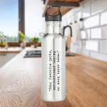Bouteille D'eau Créez votre propre devis<br><div class="desc">Créez votre propre bouteille d'eau de devis personnalisée. Grand cadeau personnalisé ajoutez simplement votre propre texte. Caractéristiques minimaliste typographie de machine à écrire.</div>