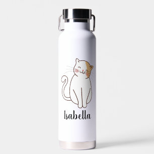 Bouteille D'eau Créez votre propre nom de chat mignon