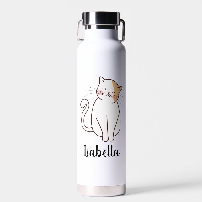Bouteille D'eau Créez votre propre nom de chat mignon (Avant)