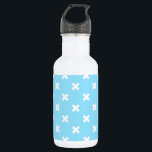 Bouteille D'eau Croix blanche sur le bleu bébé<br><div class="desc">Croix blanche sur le bleu bébé</div>
