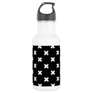 Bouteille D'eau Croix blanche sur le noir