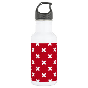 Bouteille D'eau Croix blanche sur le rouge