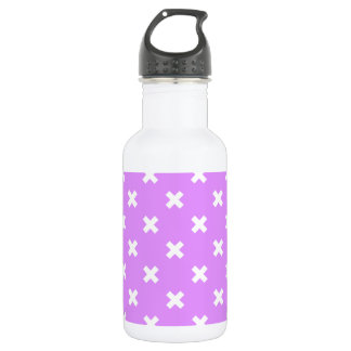 Bouteille D'eau Croix blanches sur lilas
