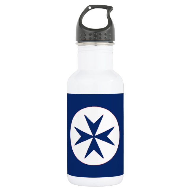 Bouteille D'eau Croix octogonale BLUE CORSAIR STYLE (Devant)