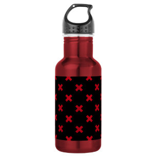 Bouteille D'eau Croix rouge coutures sur noir