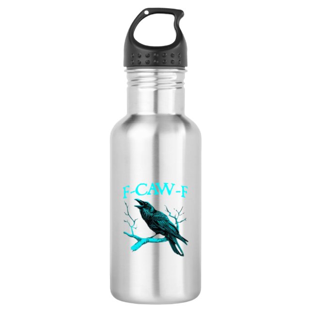 Bouteille D'eau Crow F-Caw-F Funny Bird Retro (Devant)