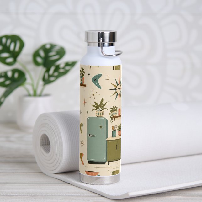 Bouteille D'eau Cuisine rétro atomique du milieu du XXe siècle  (Yoga (pivoté))
