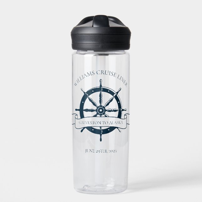 Bouteille D'eau Custom Cruise Ship Nautical Wheel Keepsake (Extérieur)