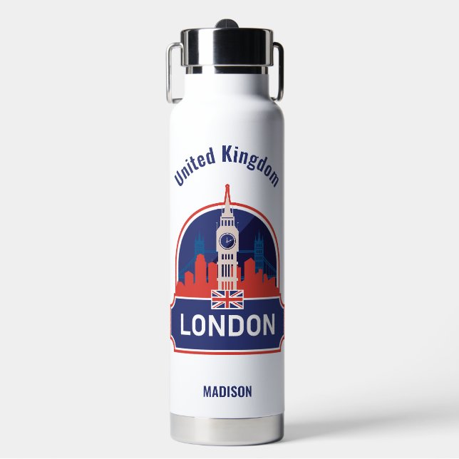 Bouteille D'eau Custom Name London (Salle de sport)