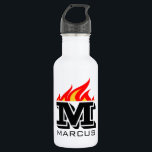 Bouteille D'eau Custom name monogram flaming text<br><div class="desc">Custom name initial monogram flaming text stainless steel water bottle. Téléphone pour le sport, travail, hiking and more. Sports Birthday vend idea for coach, players, team mates and sports fans. Bold typographiy mody design. Create your own unique monogrammed sports in bottle. Suitable for men women and kids / children. Cool...</div>