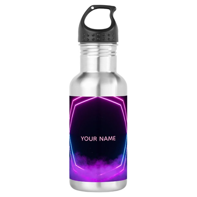 Bouteille D'eau Custom Name Retro 80s Neon Water Bottle (Devant)