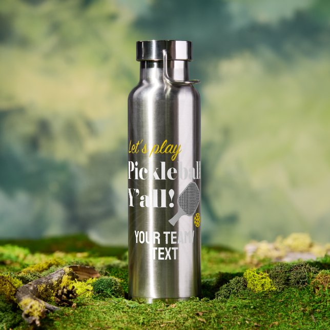 Bouteille D'eau Custom Pickleball Water Bottle Personalized Name (Extérieur (pivotée))
