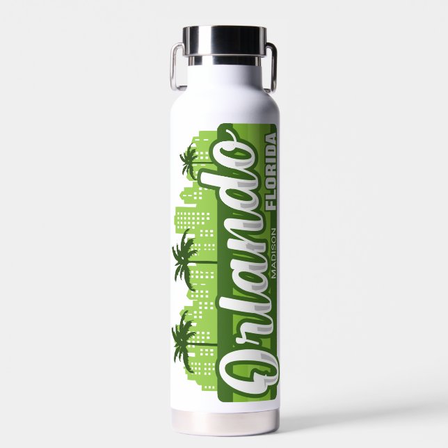 Bouteille D'eau Custom Text Orlando Florida (Avant)