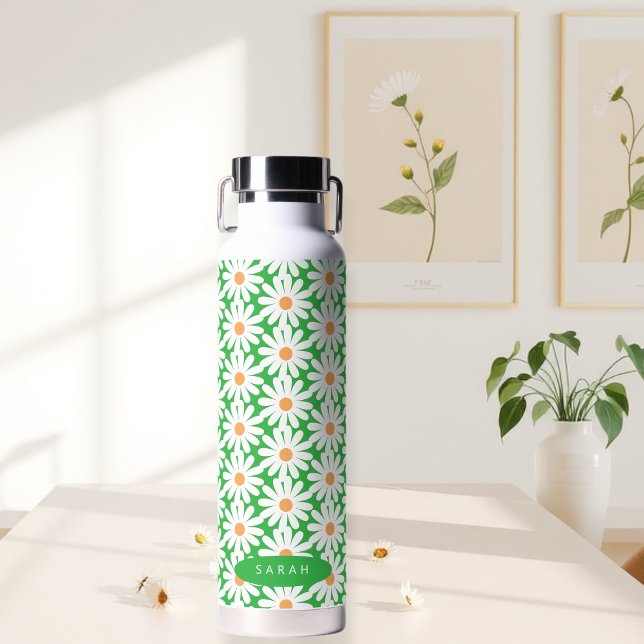 Bouteille D'eau Customizable Daisy Pattern Insulated Water Bottle  (Créateur téléchargé)