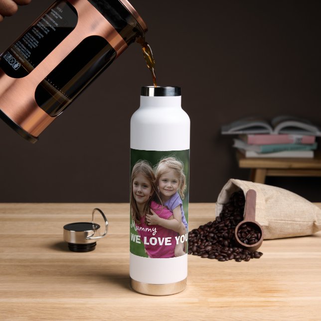 Bouteille D'eau Customized with 2 and text (Café (pivoté))