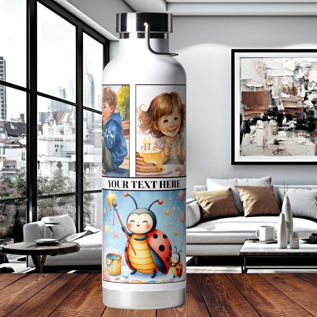Bouteille D'eau Cute aquarelle Enfants Enseignant ou maman (Water bottle featuring cute watercolor images of children or your custom photos - teacher - mom)