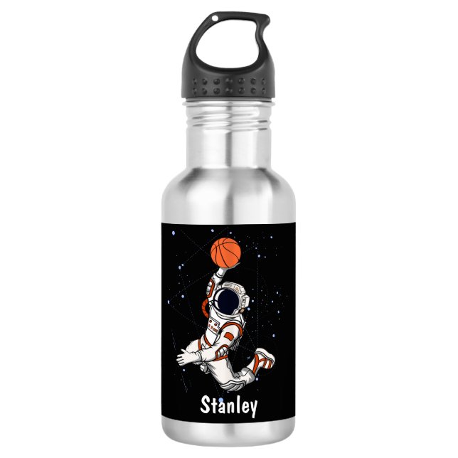 Bouteille D'eau Cute astronaute Espace Extérieur Galaxie Basketbal (Devant)