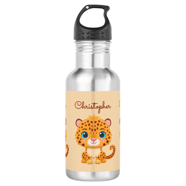 Bouteille D'eau Cute Baby Leopard Safari Animal Kids (Devant)