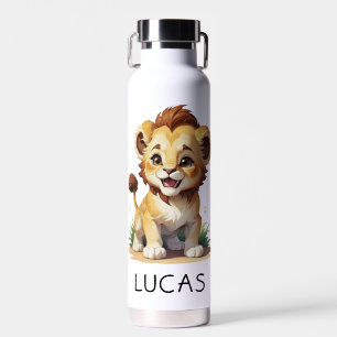 Bouteille D'eau Cute Baby Lion Safari Zoo Cuivre Vacuum Isolé