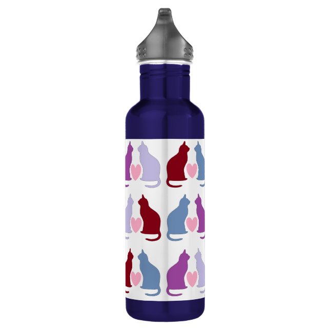 Bouteille D'eau Cute Chats et Coeurs Motif (Droite)