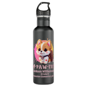 Bouteille D'eau Cute Chibi Kawaii Corgi Nom de l'école Année de re