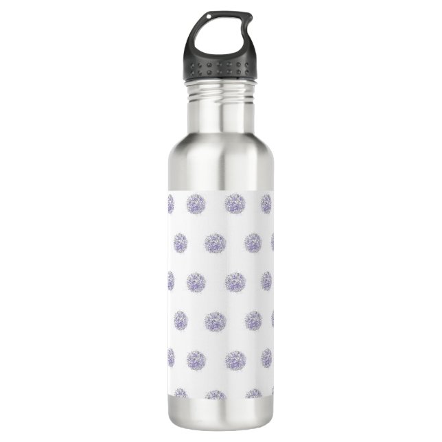 Bouteille D'eau Cute Chic Motif Lavande Polka Point (Devant)