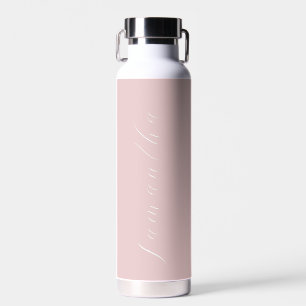 Bouteille D'eau Cute Feminine Blush Pink Calligraphie Nom personna