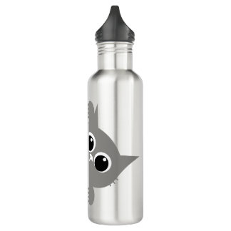 Bouteille D'eau Cute Gray Peeking Cat Design Water Bottle