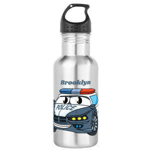 Bouteille D'eau Cute happy police car cartoon illustration