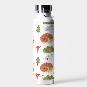 Bouteille D'eau Cute Hedgehog Nature Floral Rainbow Motif