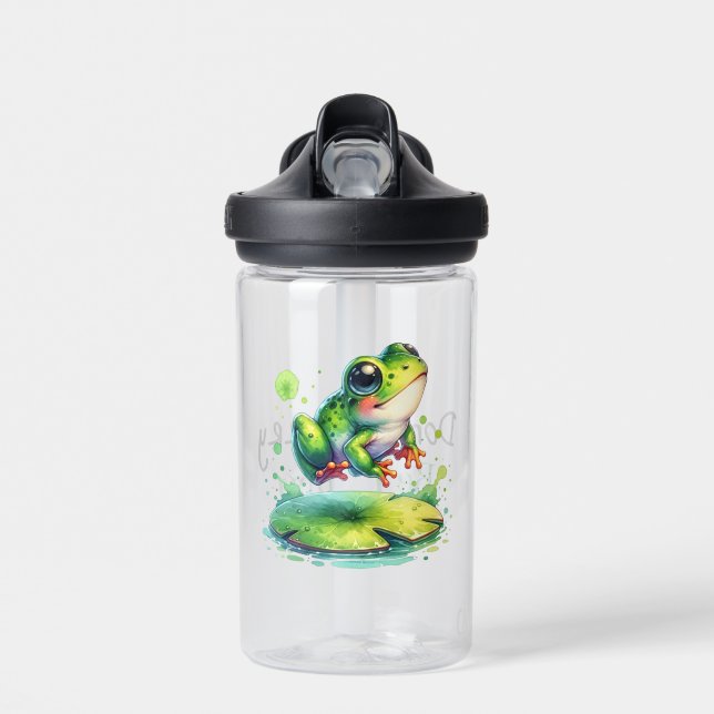 Bouteille D'eau Cute Jumping Frog Whimsical Ai Art (Avant)