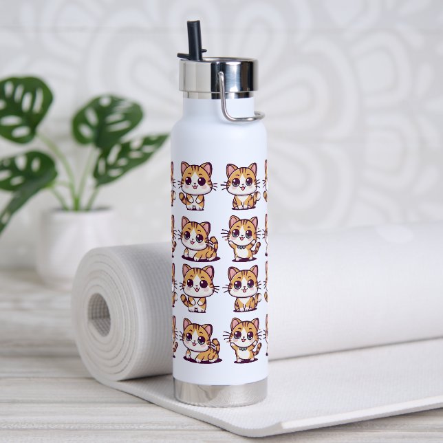 Bouteille D'eau Cute Kawaii Cats pose (Yoga)