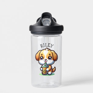 Bouteille D'eau Cute Kawaii Chien chiot avec Thé à bulle Personnal